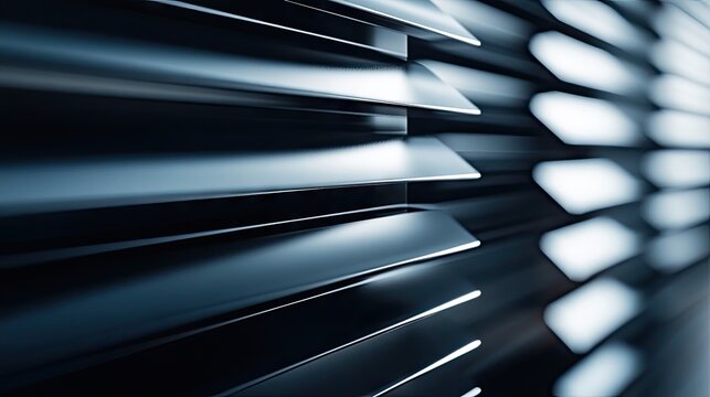 A close-up of aluminum louver panels, designed for moisture resistance in bathrooms.