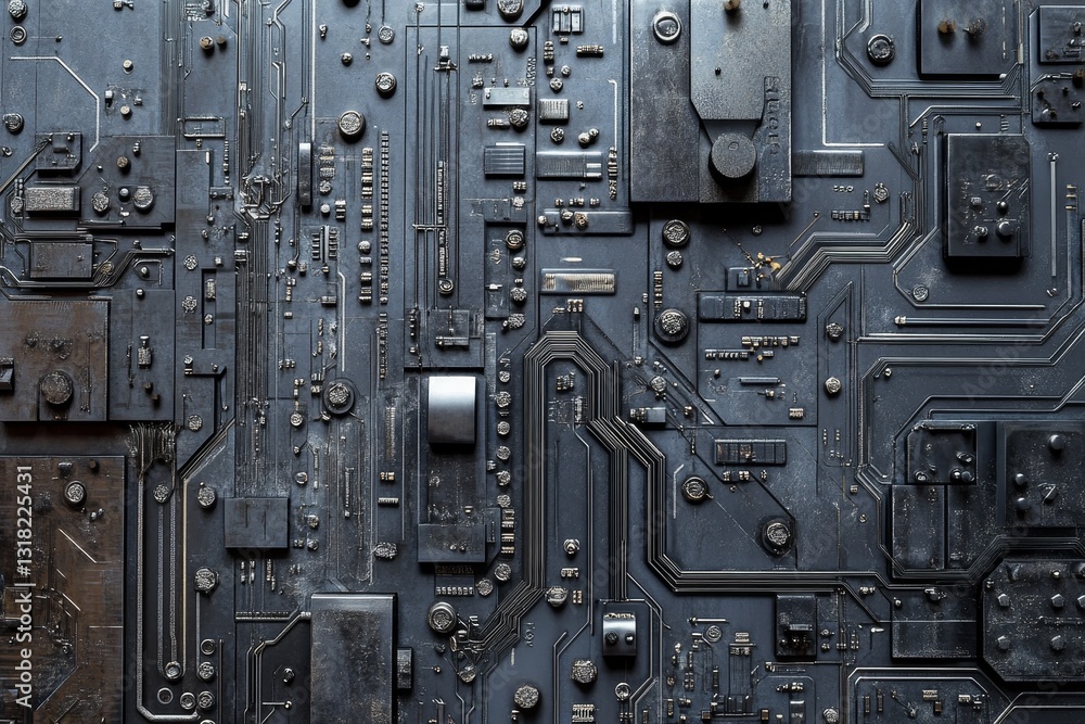 Poster this image showcases an abstract background featuring intricate circuit board elements. perfect for 