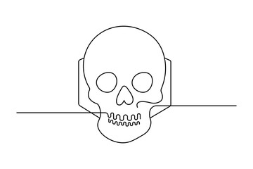 Skill continuous single line art and isolated outline vector illustration
