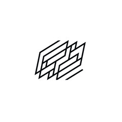 Abstract Black and White Geometric Design with Intersecting Lines