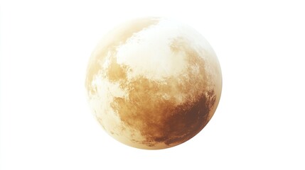 Soft Beige Planet Illustration with Smooth Textures and Gentle Tones: Depicting a Calm and Serene Celestial Body. Isolated on Transparent Background.