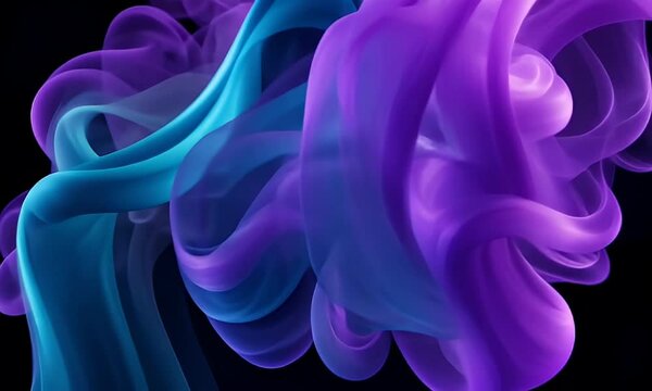 Elegant Abstract Smoke Formation in Purple And Blue Shades on Dark Backdrop Decorative Design for Adobe Stock Photos