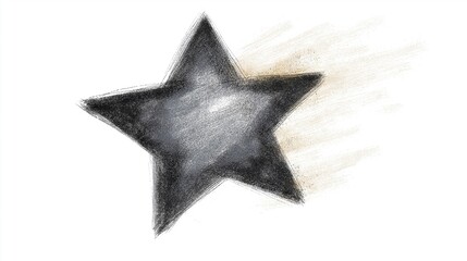 Obraz premium Hand-Drawn Grunge Star Sketch with Rough Texture and Pencil Effect for Creative Projects