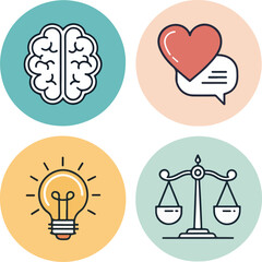 Mental Health and Wellness Icons – Editable Stroke Vector