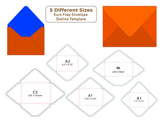 Letter Envelope Dieline Template.