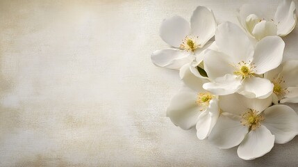 White Flowers on Textured Background: Elegant and Delicate Blooms with a Tactile Surface Appeal.