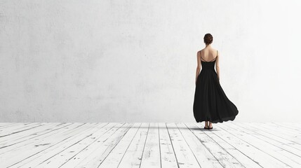 Generic Mockup Female Overview Model Text Floor Dress