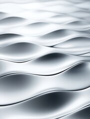Obraz premium Silver Waves: A captivating surface design with undulating curves, reflecting light and texture