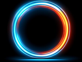 Obraz premium Glowing Neon Circle Abstract Background.