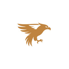Elegant Golden Eagle Logo Design on a Minimalist White Background