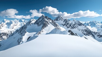 Naklejka premium Majestic snow-covered mountain peak.
