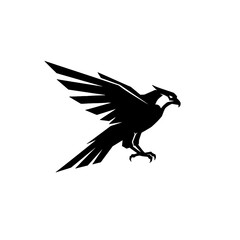 Silhouette of a Majestic Hawk Flying in Dynamic Motion