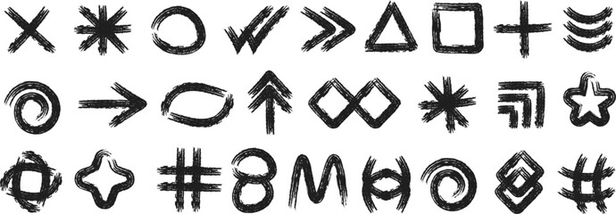 Grunge brush stroke sign. Geometric grunge element