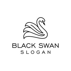 Swan Logo Template, Swan Lineart Logo Royal Premium Elegant Design