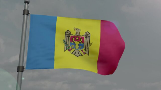 moldova country flag waving