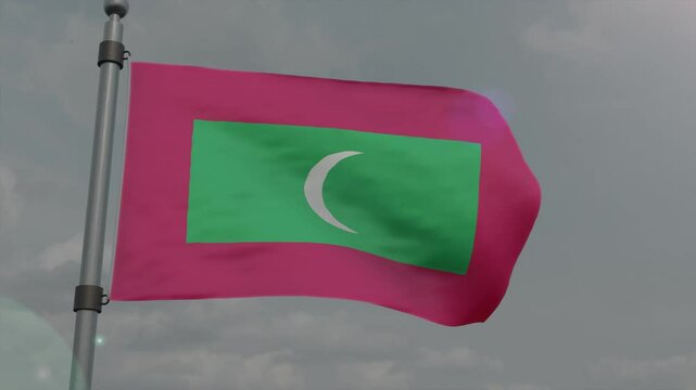 maldives country flag waving