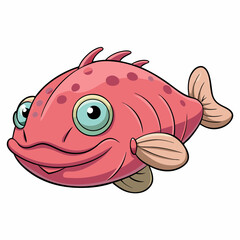 cartoon blobfish vector