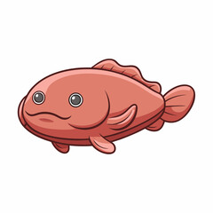 cartoon blobfish vector