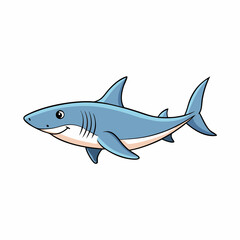 shark cartoon isolated on white