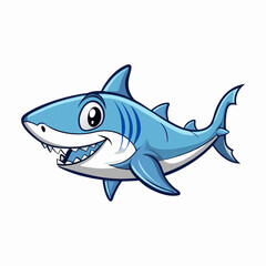 shark cartoon isolated on white