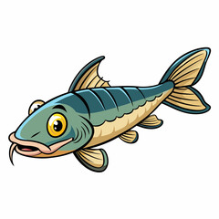 cartoon catfish isolated on white