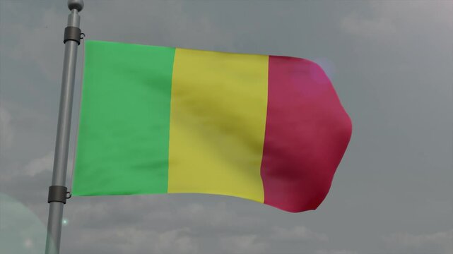 mali country flag waving