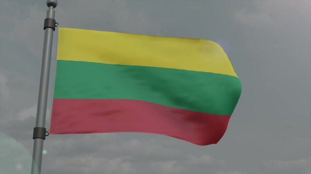 lithuania country flag waving
