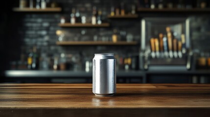 Generic Mockup Plain Moment Wooden Counter Beer Logo