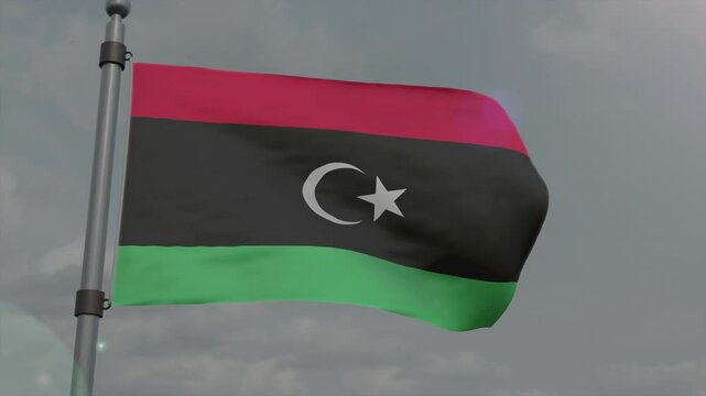 libya country flag waving