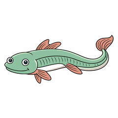 vector illustration of a lungfish