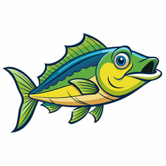 vector illustration of a mahi fish