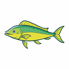 vector illustration of a mahi fish