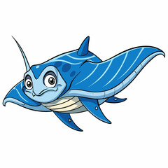 vector illustration of a manta ray fish