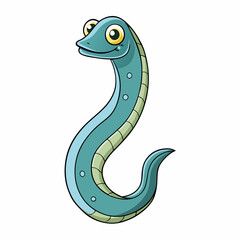 vector illustration of a cartoon moray eel fish