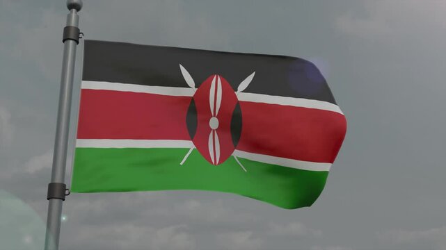 kenya country flag waving