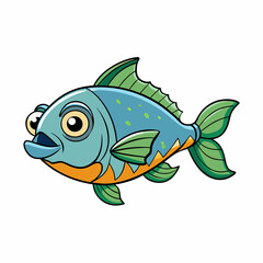 pacu fish vector illustration