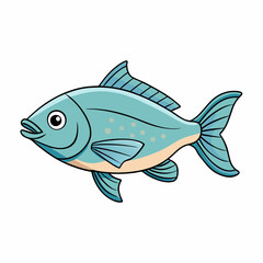 pacu fish vector illustration