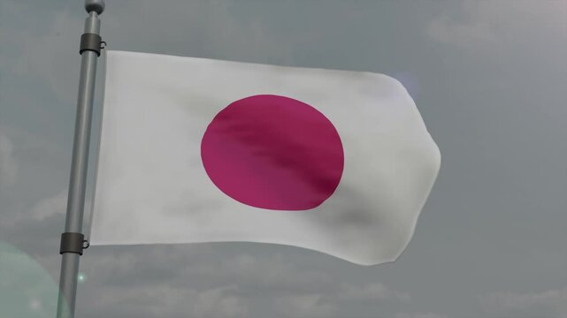 japan country flag waving