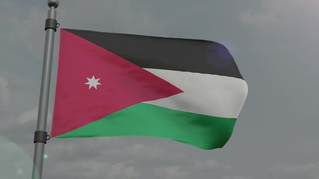 jordan country flag waving