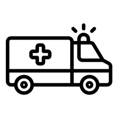 ambulance car vector illustration. Medical outlined vector illustrations.