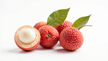 lychee with leaves