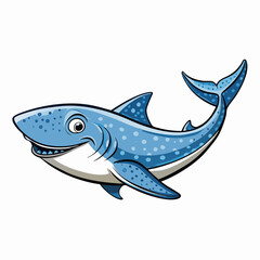 shark cartoon isolated on white