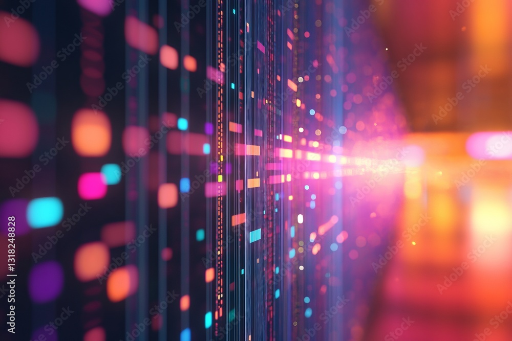 Aufkleber immerse yourself in this vibrant abstract background featuring colorful light trails and digital pat