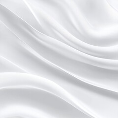 Obraz premium Elegant white fabric with smooth flowing waves creating a soft and luxurious texture perfect for backgrounds