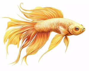 Fototapeta premium beautiful golden yellow betta fish