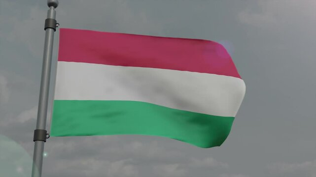 hungary country flag waving