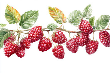 Watercolor painting: Robin bird perched on leafy branch, vibrant colors, intricate details, lifelike features, nature-inspired art.