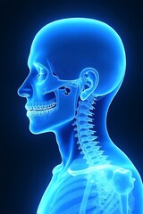 Exploring human anatomy x-ray visualization of skeletal structure and brain function medical science digital art