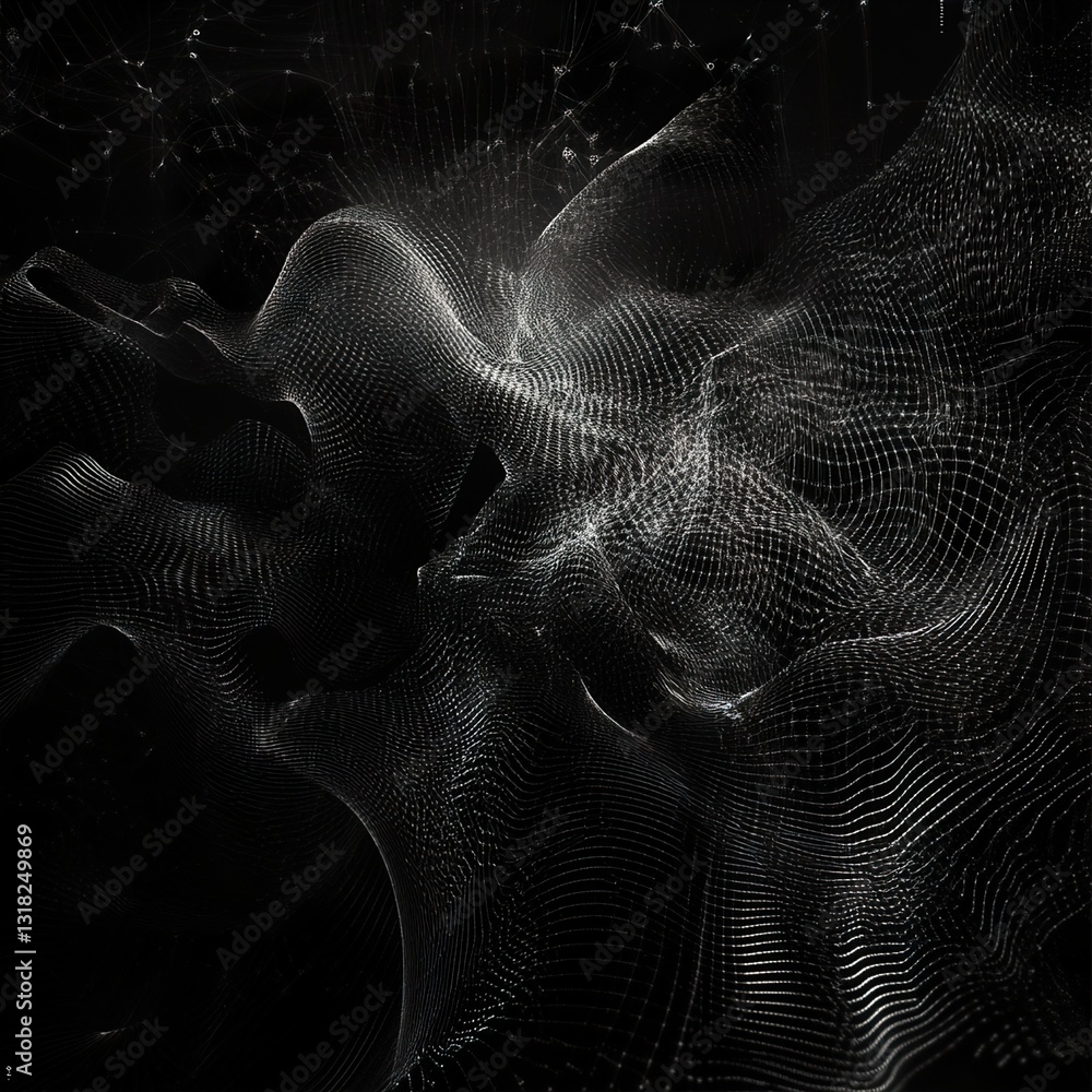 Canvas Prints abstract digital mesh: dark energy flow visualization