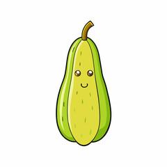 chayote fruit cartoon on a white background